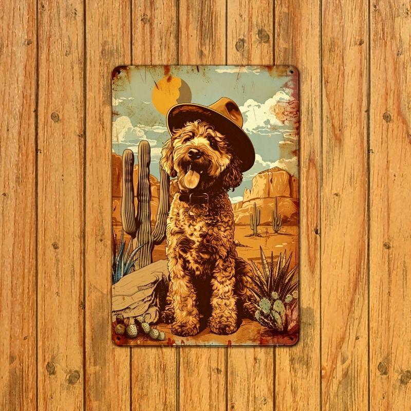 Vintage Style Metal Tin Sign Cute Cats Dogs for Cafe Interior