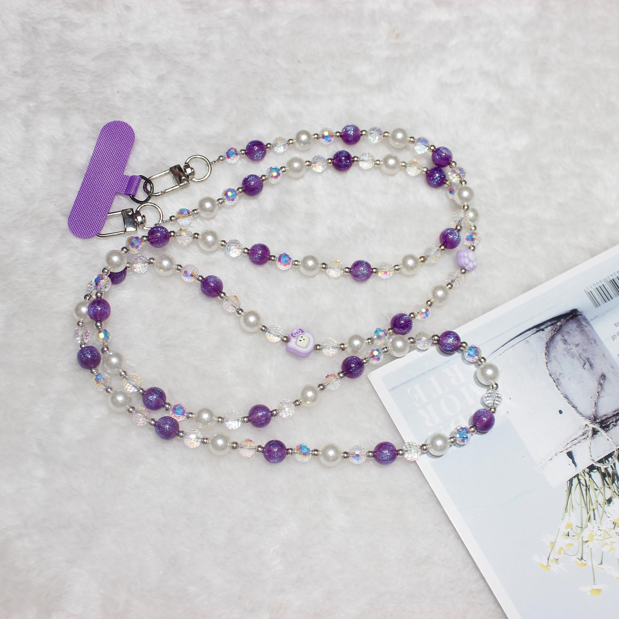 

120cm KT Beads Phone Strap Crossbody Chain Phone Lanyard A