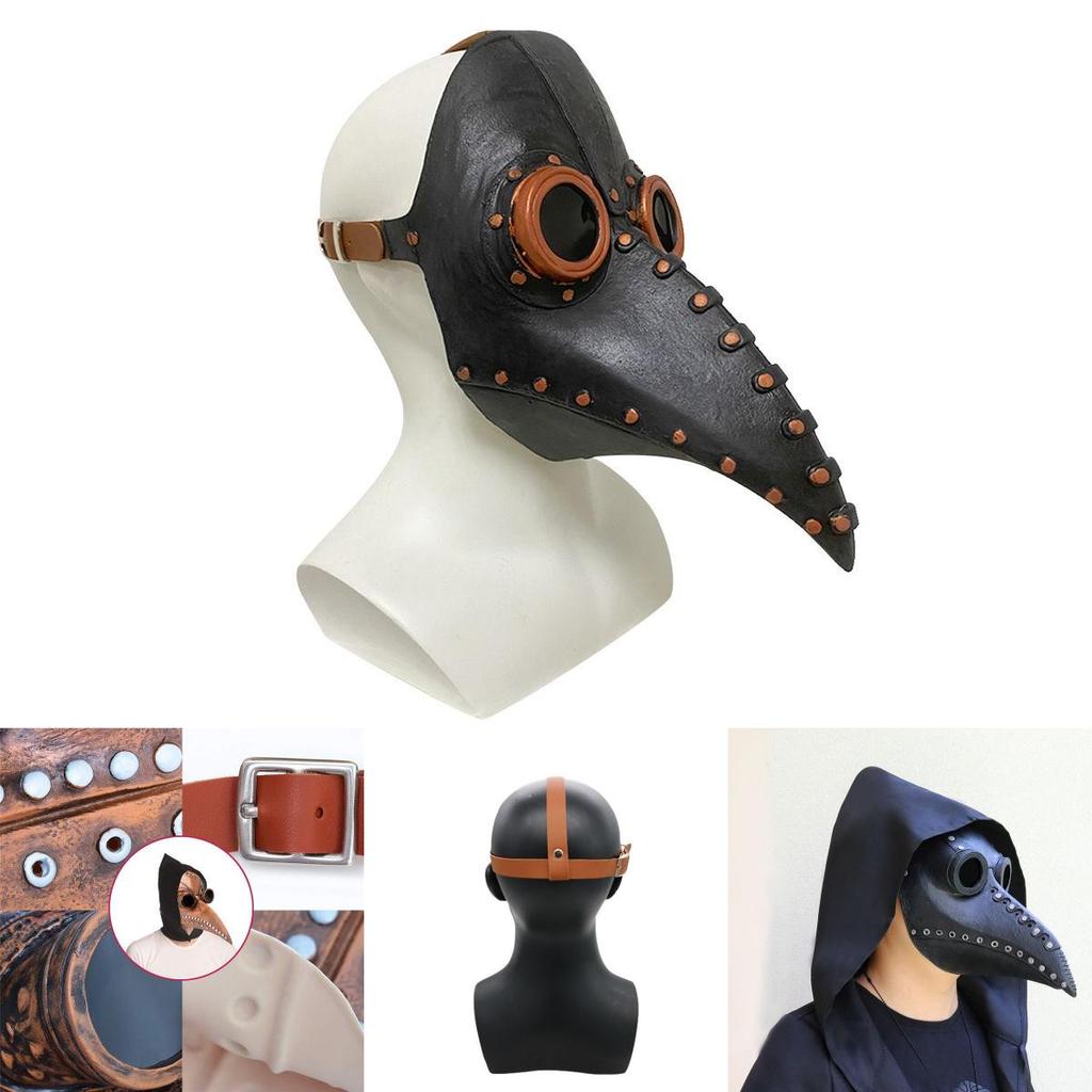 Plague Doctor Bird Mask With Long Nose Beak For Authentic Halloween Cosplay Look