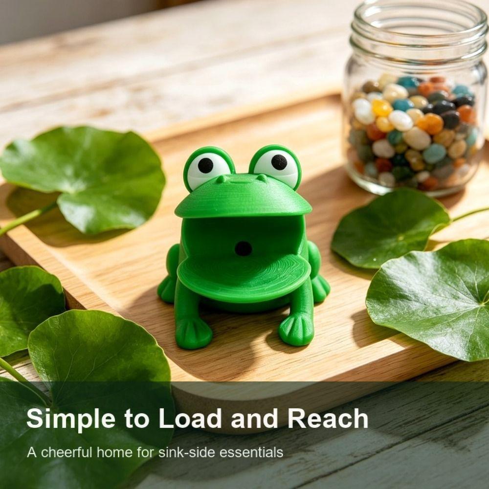 Plastic Sponge Dish Holder Frog Shaped Dish Sponge Organizer Funny Sponge Holder Kitchen