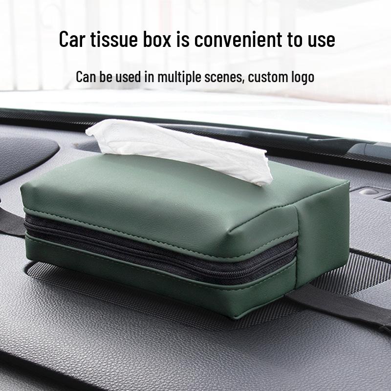 Volvo Leather Car Tissue Box & Seat Back Bag