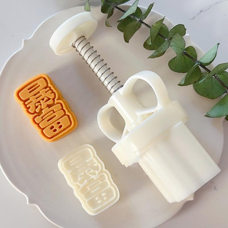 Mooncake Mold Baking Mould Hand Pressure Moulds Blessing Word Shaped Chinese Dessert Molds Perfect Gift for Baking Lover