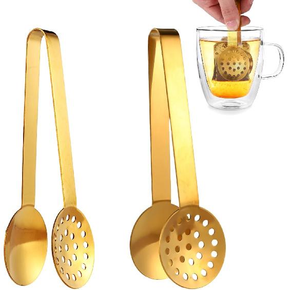 2pcs Tea Bag Squeezer Tongs, Stainless Steel Tea Bag Dispenser Gripper Picker Accessories Premium Teabag Squeezer Strainers Clip for Tea Drinkers