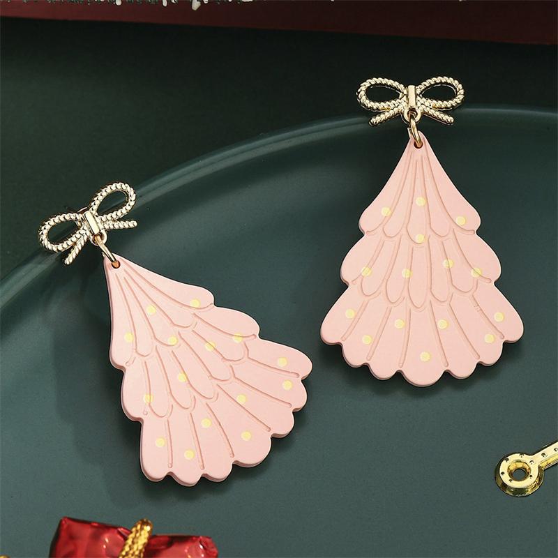 Luxury Imitation Pearls Santa Stud Earring for Women Cute Cartoon Rhinestone Elk Christmas Tree Earring New Year Holiday Jewelry