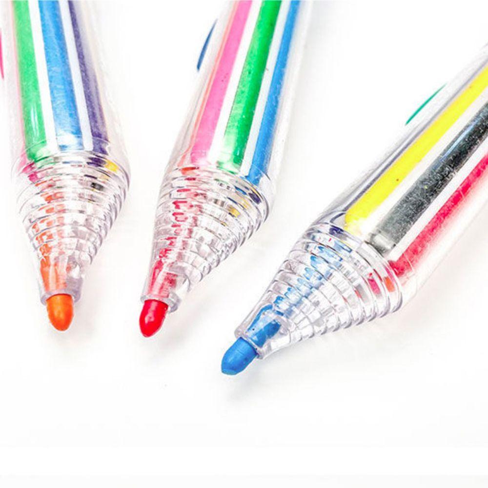 Funny 8in1 Gift Push Graffiti Tool Children Multicolor Crayons Highlighter Marker Pen Oil Pastel Colored Pencil