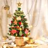 Artificial Mini Christmas Tree, 22Inch Tabletop Christmas Trees 65 Branch Tips Small XmasTrees with Ornaments for Indoor Desktop
