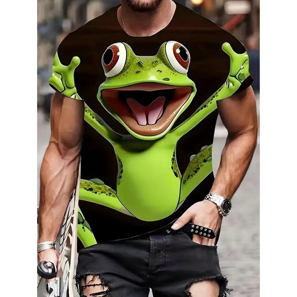 Fun Cartoon Groundhog 3D Digital Printed Men's Summer Loose Short Sleeved Round Neck T-shirt