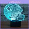 Rugby Cap Pattern 3d Led Night Light With Touch Control For Home Decor Gift