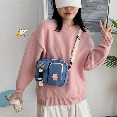 Mode Nylon Umhängetasche Damen Reißverschluss Crossbody Taschen Studenten Klappe Handtaschen