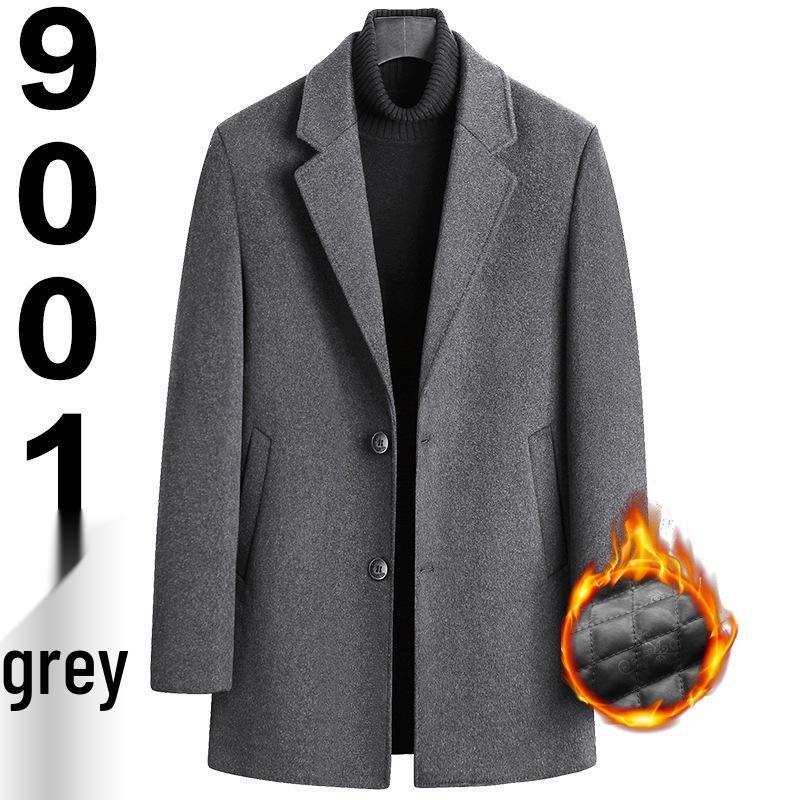 

Men s European Plus Size Cotton-Padded Woolen Coat - Winter New Arrivals European Size S (Chest 108cm) сірий колір