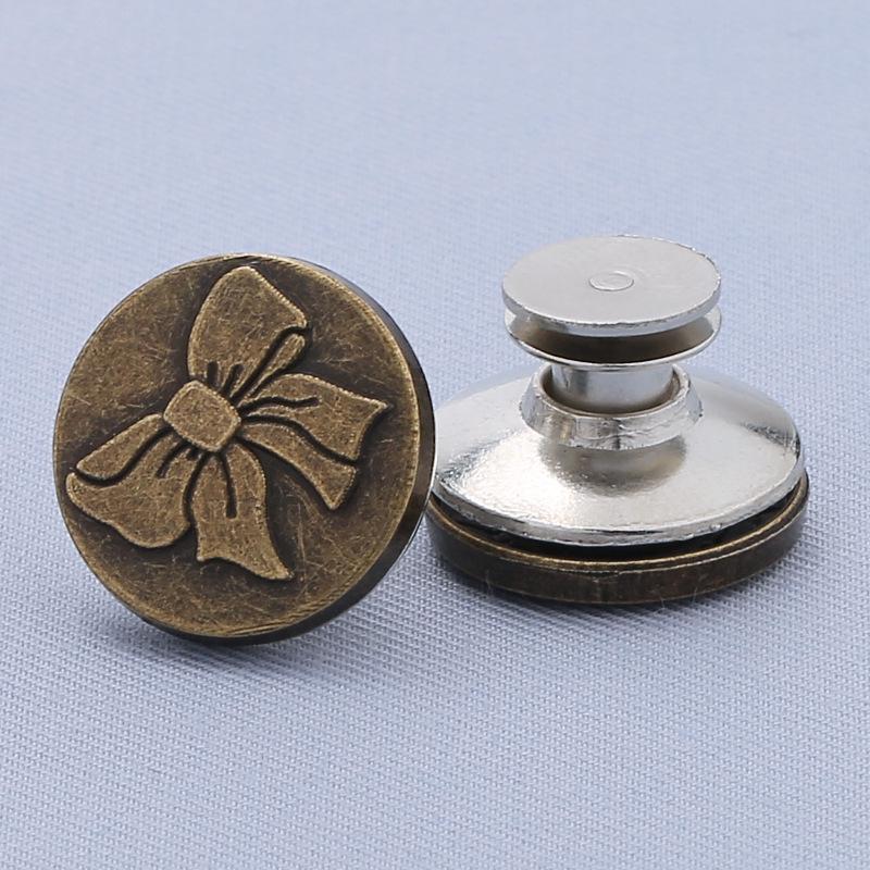 Adjustable 17MM Metal Waist Slimming I-Shaped Jeans Button - Detachable and Nail-Free