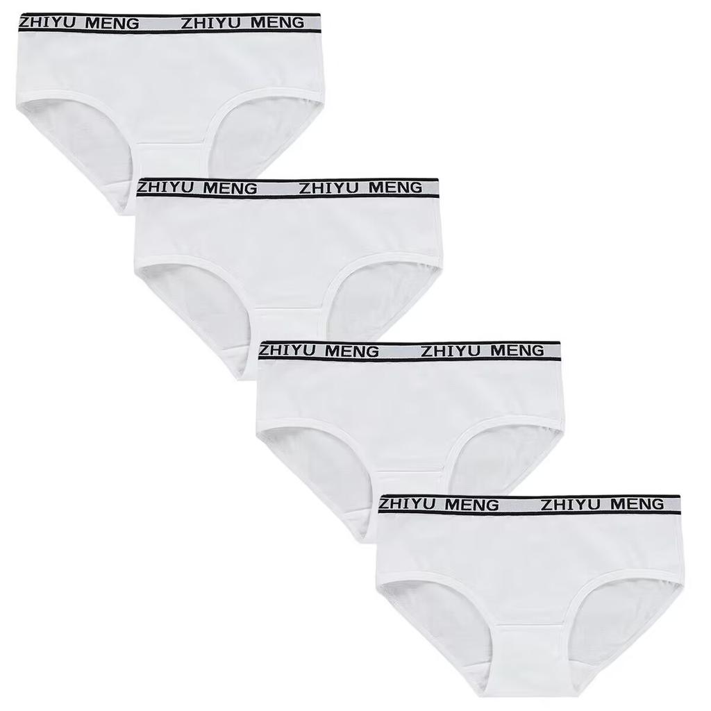 4 ks Dětské kalhotky pro dospívající dívky Bavlněné spodní prádlo Kalhotky pro velké dívky 8-14 let