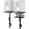 Bauhutte Height-Adjustable Speaker Stand, Desktop Type, Clamp-Type Stand for Elevating Speakers, 15kg Load Capacity, Height 18.5-26cm, Top Plate 19 X