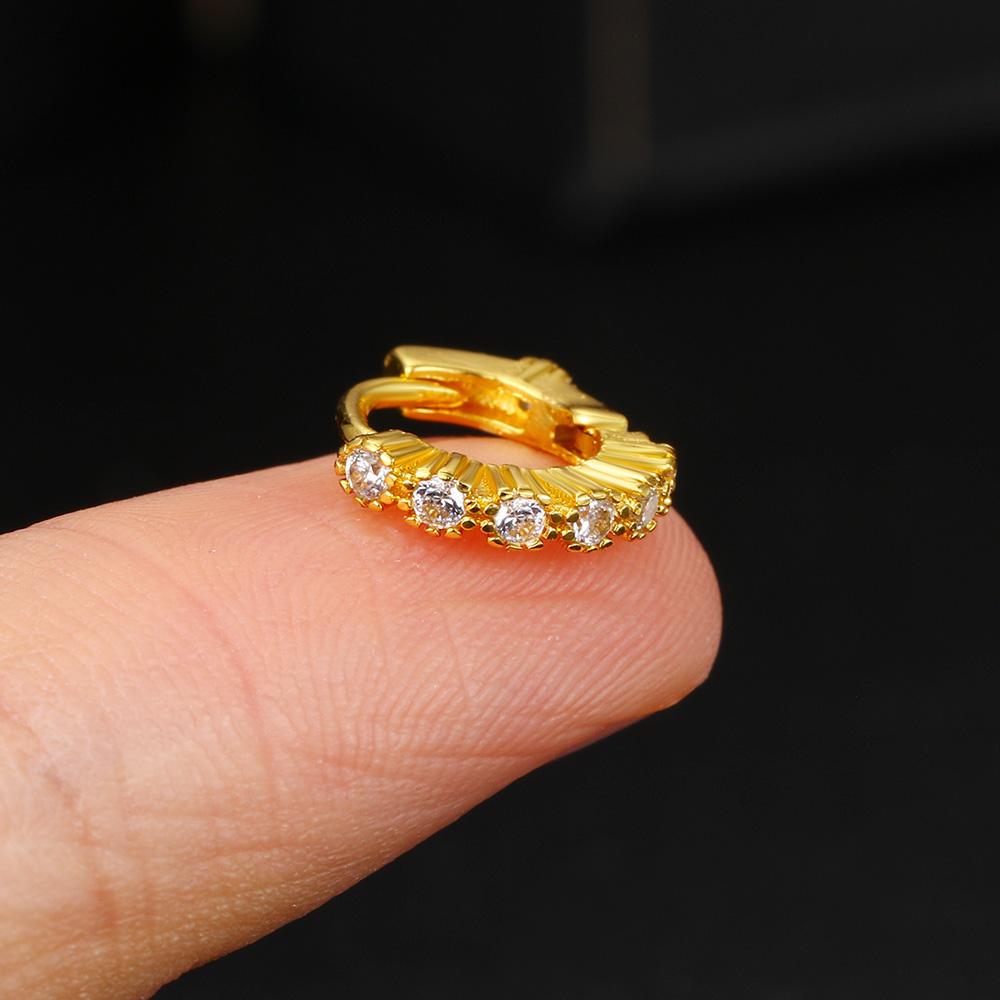 1 pz Orecchini a Cerchio Helix Daith Tragus Y2k per Donne Ragazze Colore Oro Zirconia Orecchino Cartilagine Nuovo Gioiello da Ragazza