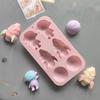 6-Hole Cartoon Astronaut Rocket Shaped Silicone Mold Chocolate Dessert Diy Handmade Candle Soap Making Tool