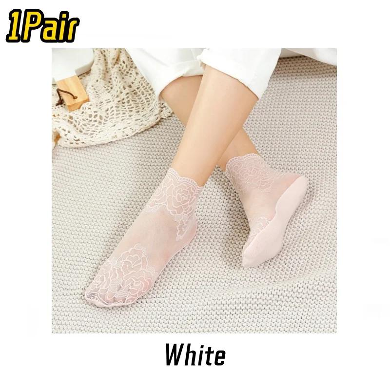 20 Paare Lolita Spitze Unsichtbare Damen Socken Sommer Dünne Sektion Hohl Mesh Spitze Blume Baumwollsohle Bequeme Atmungsaktive Socke