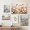 Imprimeuri cu flori sălbatice Decor neutru de perete tip galerie florală Poster antic cu peisaj de vară Estetică de grădină și peisaj rural Decor de perete