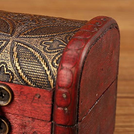 Scatola di Legno Stile Vintage Floreale Artigianato Tocco di Vecchio Ricordo Contenitore per Gioielli Scatola del Tesoro in Legno per Collezione