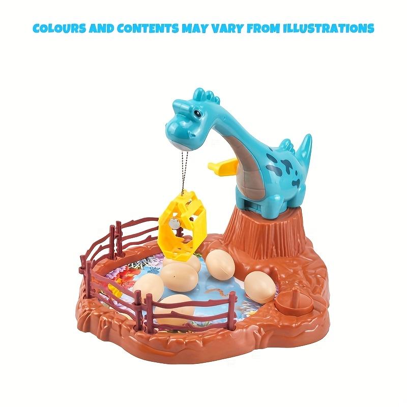 Colorful Dinosaur Egg Catching Game Manual Claw Machine for Enhanced Hand Eye Coordination, Durable Plastic, Includes 6 Eggs, Dinosaur Toys