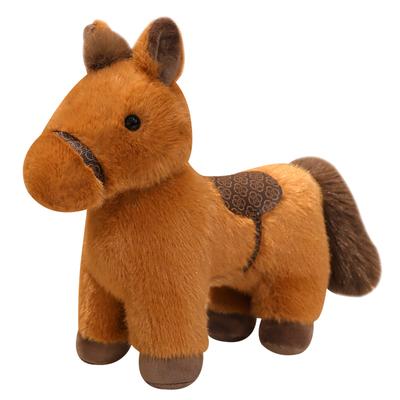 Simulierte liegende Pferd Plüschpuppen Stofftier Superrealistisches Pony Plüschtiere Klassisches Geburtstagsgeschenk für Kinder