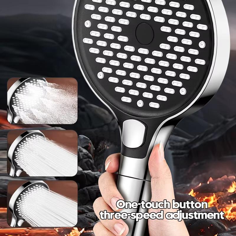 15cm Hochdruck Duschkopf Regendusche 3 Modi Duschköpfe Verstellbar Ein-Knopf Stopp Wasser Massage, Badezimmerzubehör