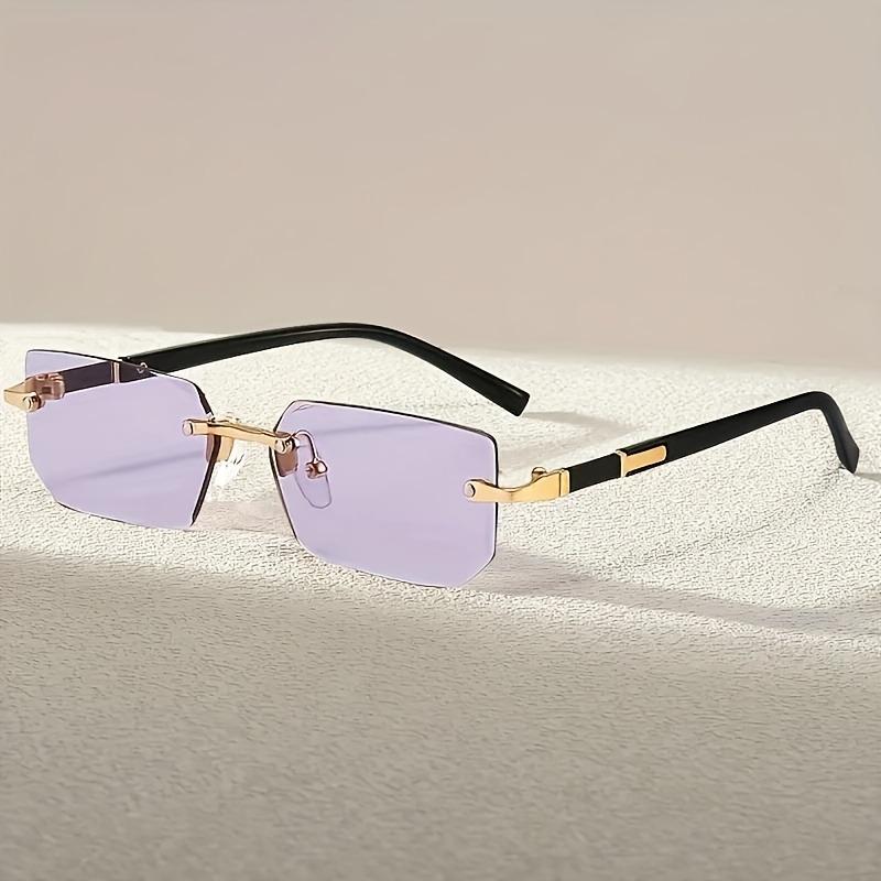 Frameless Rectangular Fashion Glasses for Men & Women Classic Lightweight Summer Eyewear for Casual & Formal Outfits