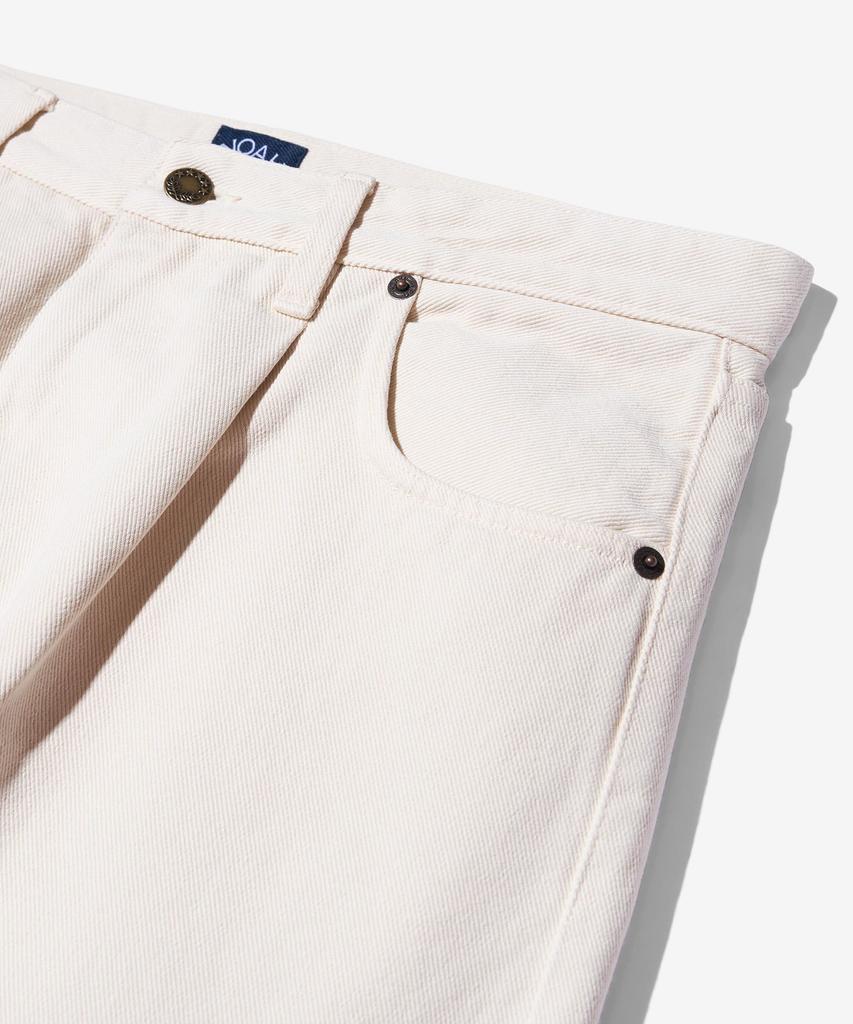 Noa (U) Brushed Cotton Pleated Jeans Natural