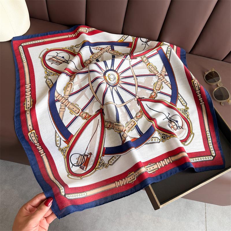 New Cashew Print Female Neck Scarf Cotton Linen Feeling Women Hair Scarves Foulard Head Band Shawls Wraps Neckerchief Bandana