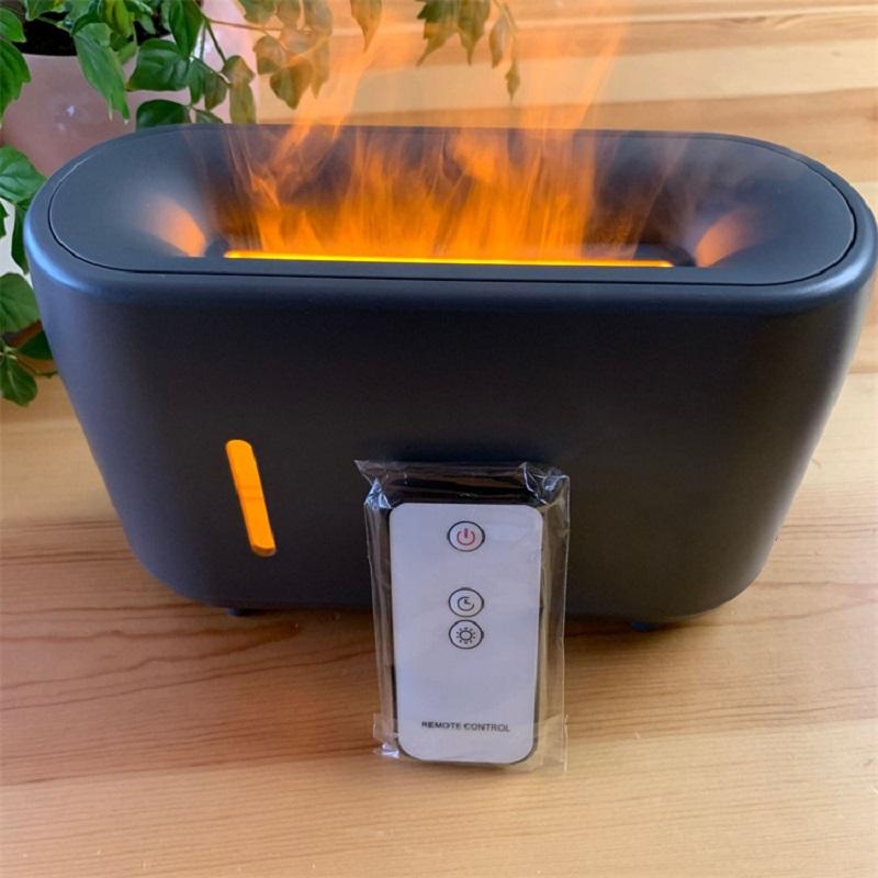 

200ml Essential Oil Aroma Diffuser Ultrasonic Flame Air Humidificador Bedroom Fire Humidifier with Remote Control Purificador