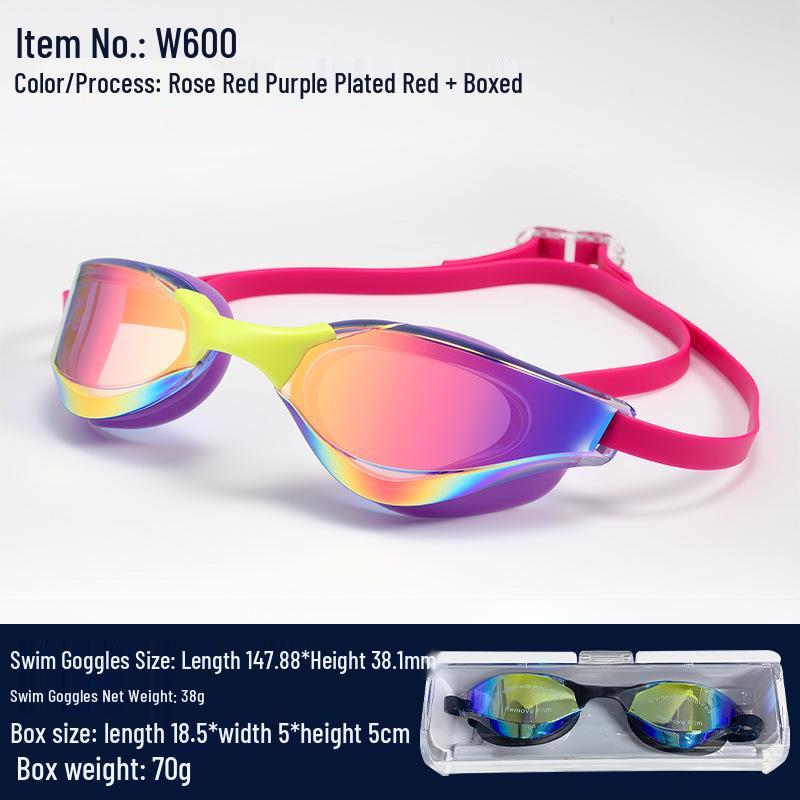 High-Definition Anti-Fog Racing Goggles - Professional Waterproof Swim Goggles for Men & Women.