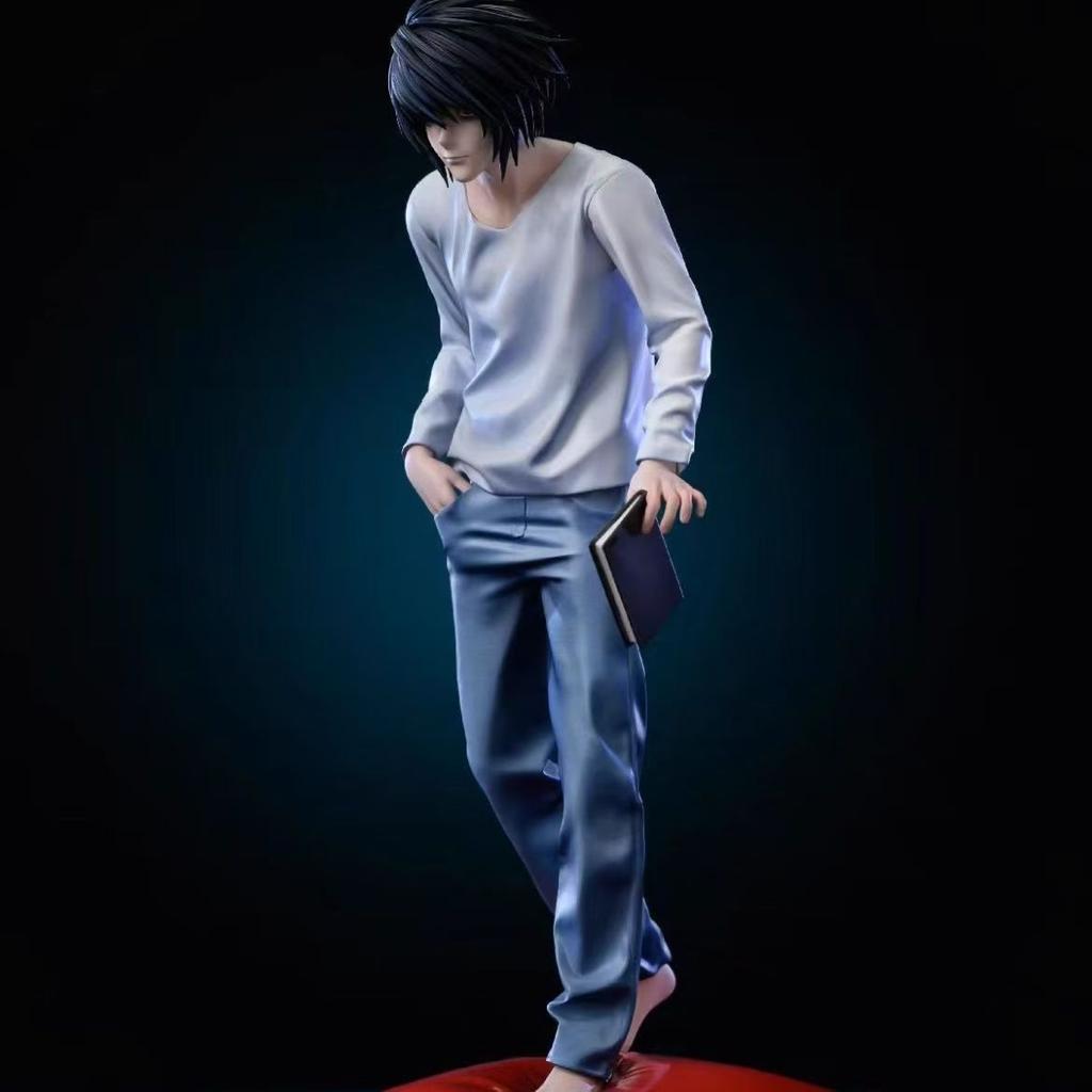 Limited Edition 1/6 Scale L·Lawliet Death Note Anime Statue Collectible Model with Candy Accessory and Red Base