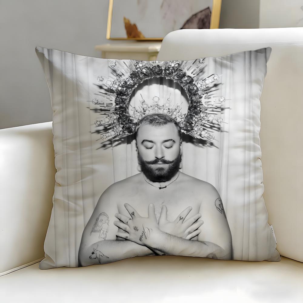 

popular singer Sam Smith Cushion Cover Soft & Easy-Wash Pillow Case – Versatile for Couch, Bed, Travel and Office 30cmx30cm