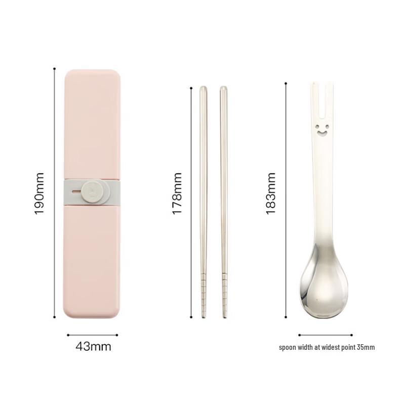 LocknLock Rabbit Portable Stainless Steel Chopsticks & Spoon Set