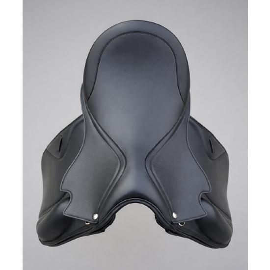 Leder Dressursattel mit doppeltem Sattelblatt und wechselbaren Kammern – Elegantes Cantle-Design