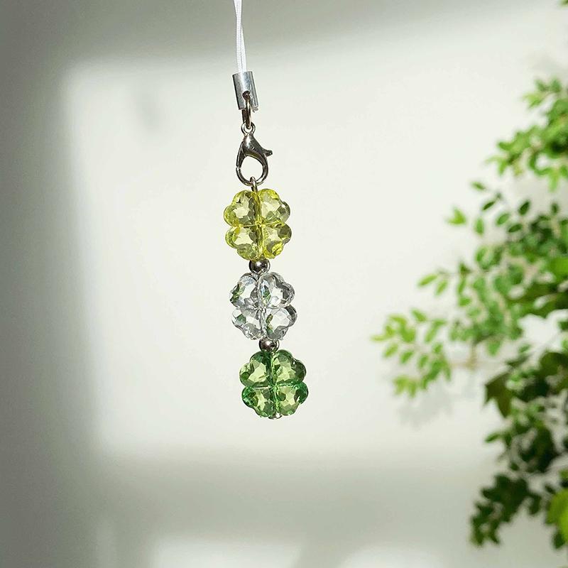 

Ручная работа цепочка для телефона из бисера Четырехлистный клевер телефон красочный брелок CCD подвеска для мобильного телефона подвеска аксессуар подвески украшение