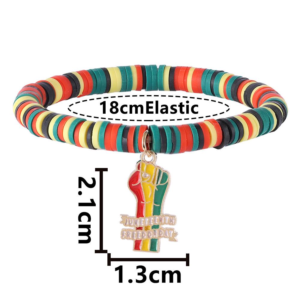 Cross-Border Red Yellow Green Elastic Bracelet for Black History Month & Juneteenth