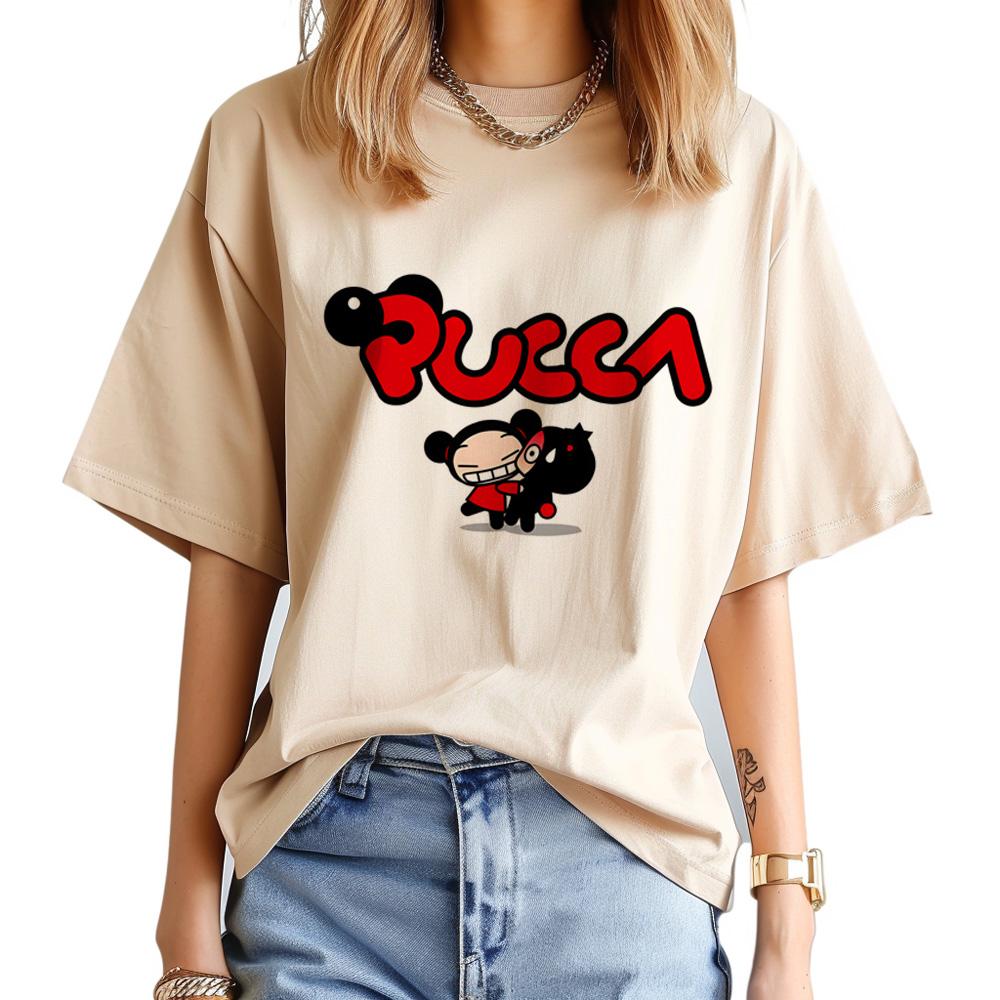 

Pucca t shirt Women Unisexga comic Japanese t shirt girl Japanese y2k 2000s clothes S