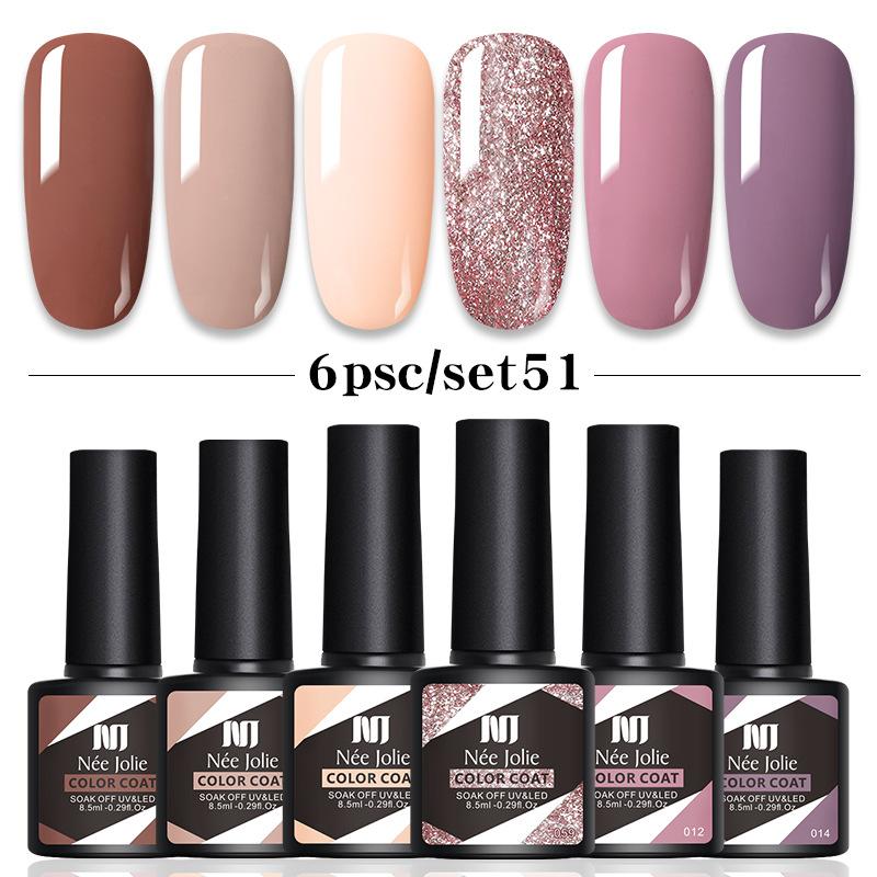 6-Color Nail Polish Glue Set, Popular Color Nail Glue, Phototherapy Nail Polish Glue Can Be Matched Arbitrarily.