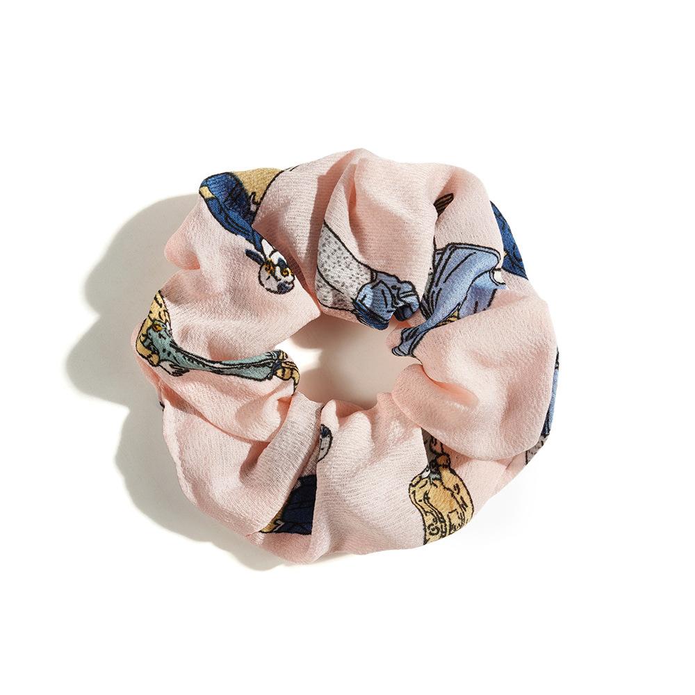 Leopard Print Hair Band Bohemian Large Intestine Band Small Fresh Commuter Rubber Band Flower Print Head Band Head Rope