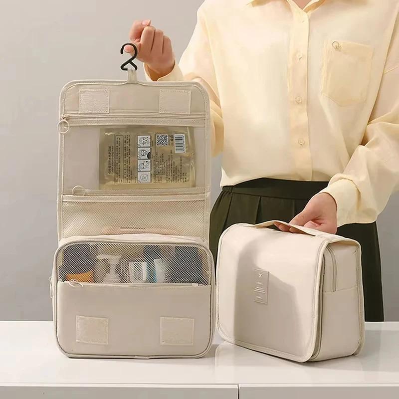 Portable Toiletry Washbag Have Hanging Hook Waterproof Women Bathroom Cosmetic Storage Bag Large Capacity Travel Men Makeup Case