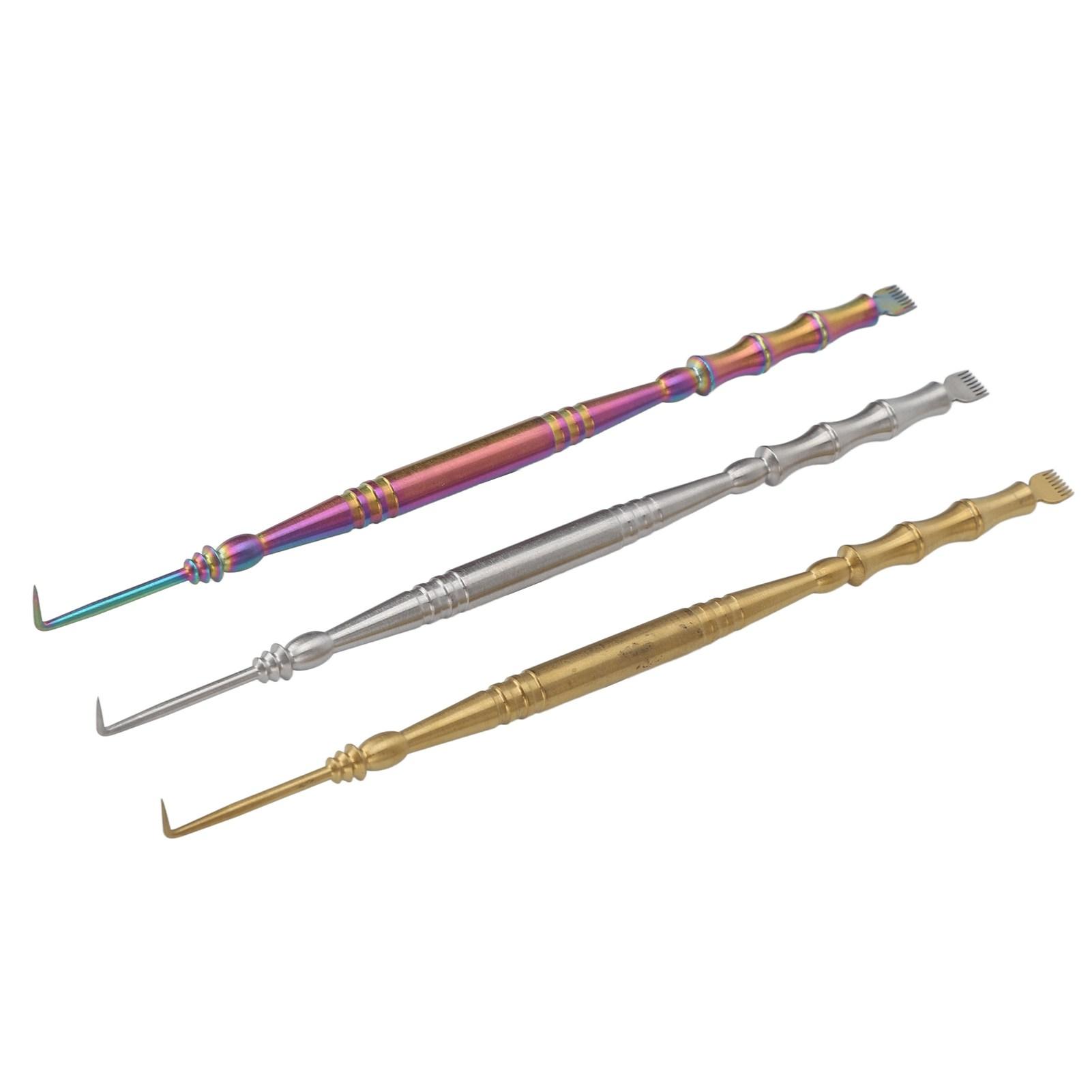 

3pcs Stainless Steel Eyelash Lift Brushes Double Ended Lash Separator Tools Bamboo Shape Lash Perm