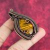 Tiger's Eye Gemstone Pendant Copper Wire Wrapped Pendant Handmade Pendant Healing Stone Pendant Copper Wire Wrapped Jewelry Gifts for Friend