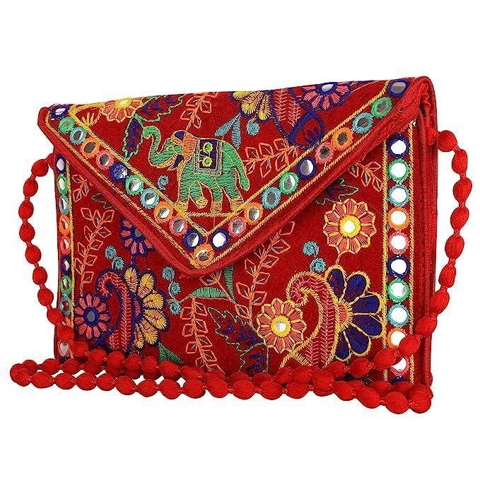 

Ремесленные торговые клатчи для женщин Ручная вышивка Зеркальная работа Стильные сумки-слинг для женщин Сумки через плечо