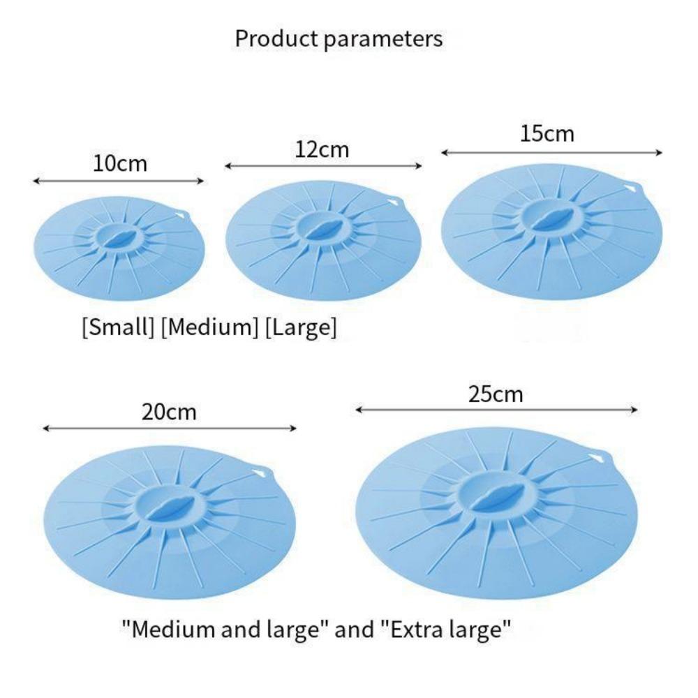 5-Piece Set Multi-Size Silicone Lids - Heat-Resistant, Microwave & Stovetop Safe Covers - Versatile Seal for Kitchenware