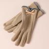 Warm Gloves Cute Plus Velvet Thickened Cold Proof Touch Screen Outdoor Riding Driving Ladies German Velvet Autumn and Winter Gloves