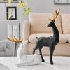 Artistic Home Decor Geometric Deer Figurine Nordic Living Room Tabletop Ornament Minimalism Cute Animal Statuette Resin Crafts