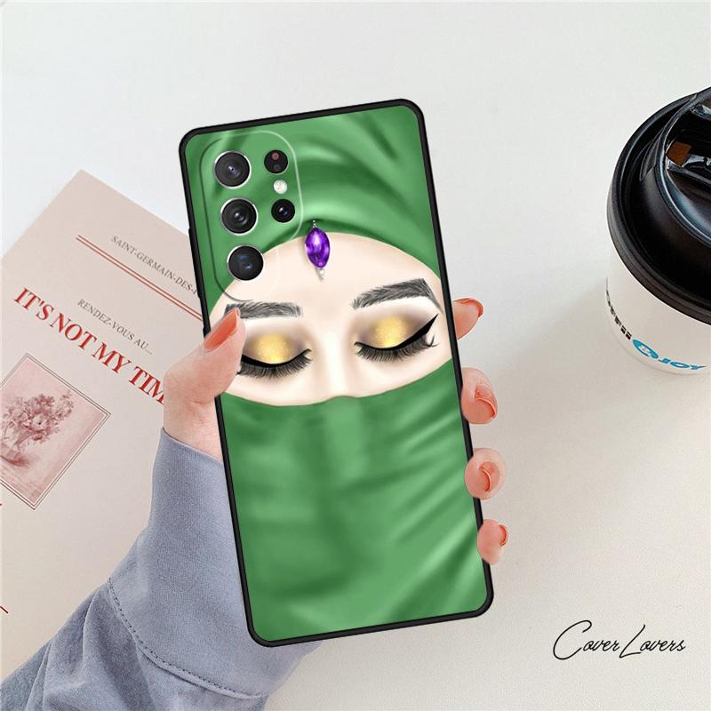 Muslim Islamic Girls Arabic Hijab Phone Case For Samsung Galaxy S24 S25 S23 S22 Ultra Note 10 20 Plus S20 S21 FE Cover