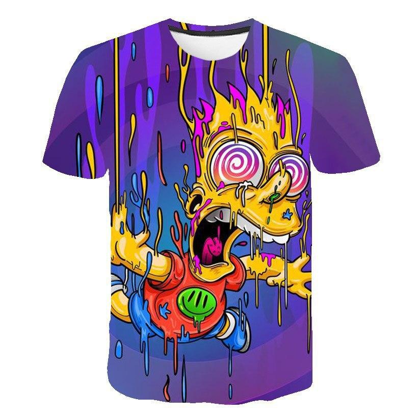 Summer Children's New Fashionable Digital Simpson Comfortable Loose Short Sleeve Printed T-shirt