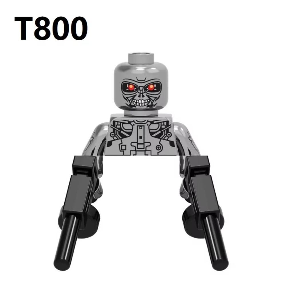 Χρωμιωμένο Κρανίο Terminator T800 Ρομπότ Δομικά Τουβλάκια Μίνι Φιγούρες Δράσης Παιχνίδια