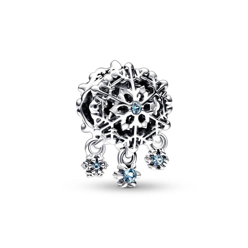 Diy Women Jewelry Gift Sparkling Icy Snowflake Drop Opalescent Snowman Dangle Charm Beads Fit Original Bracelet Accessories